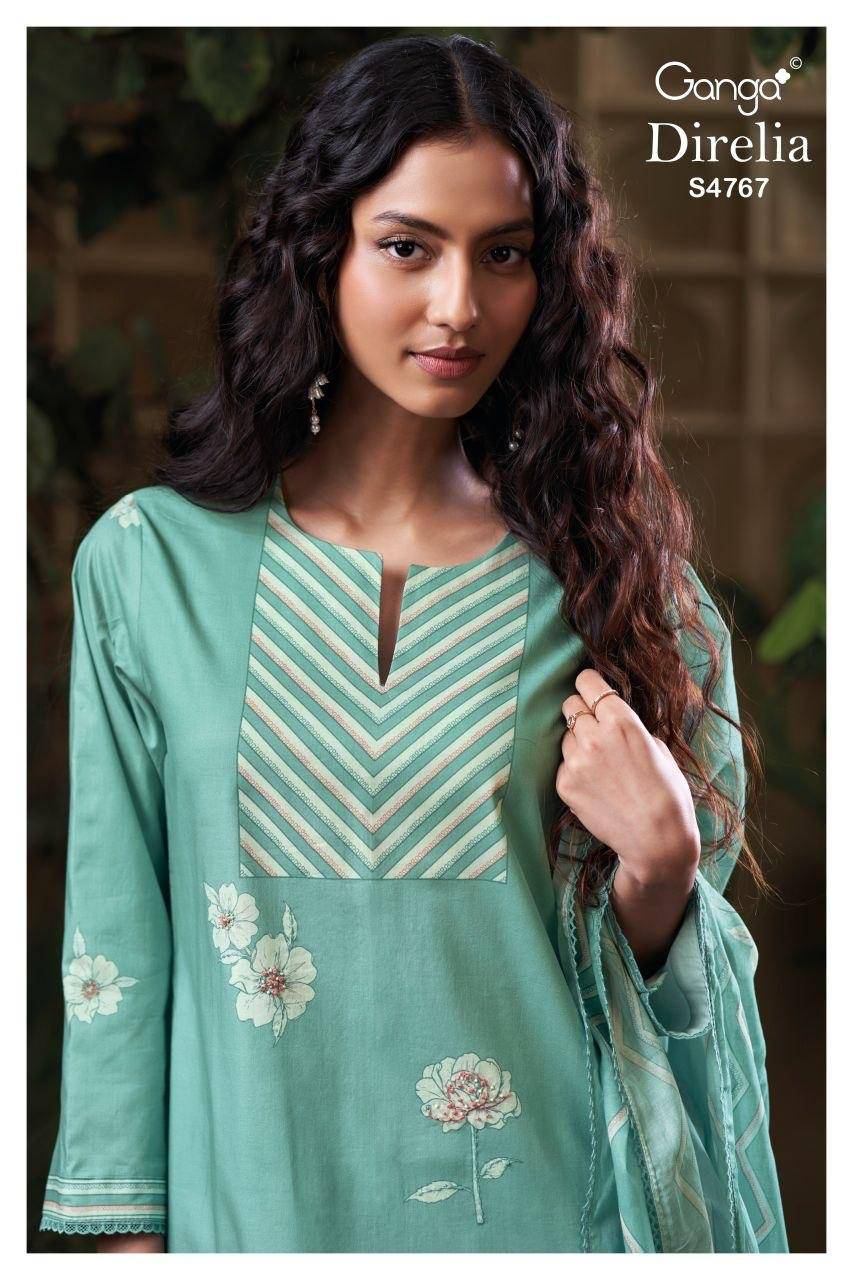 DIRELIA 4767 By Ganga Fashion 4767A To 4767D Series Beautiful Festive Suits Colorful Stylish Fancy Casual Wear Premium cottonDresses At Wholesale Price